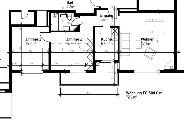 3 rooms apartment