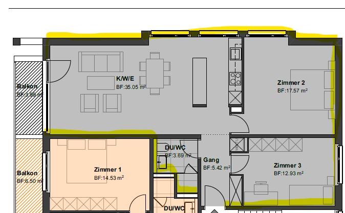 Appartement de 3 ½ pièces