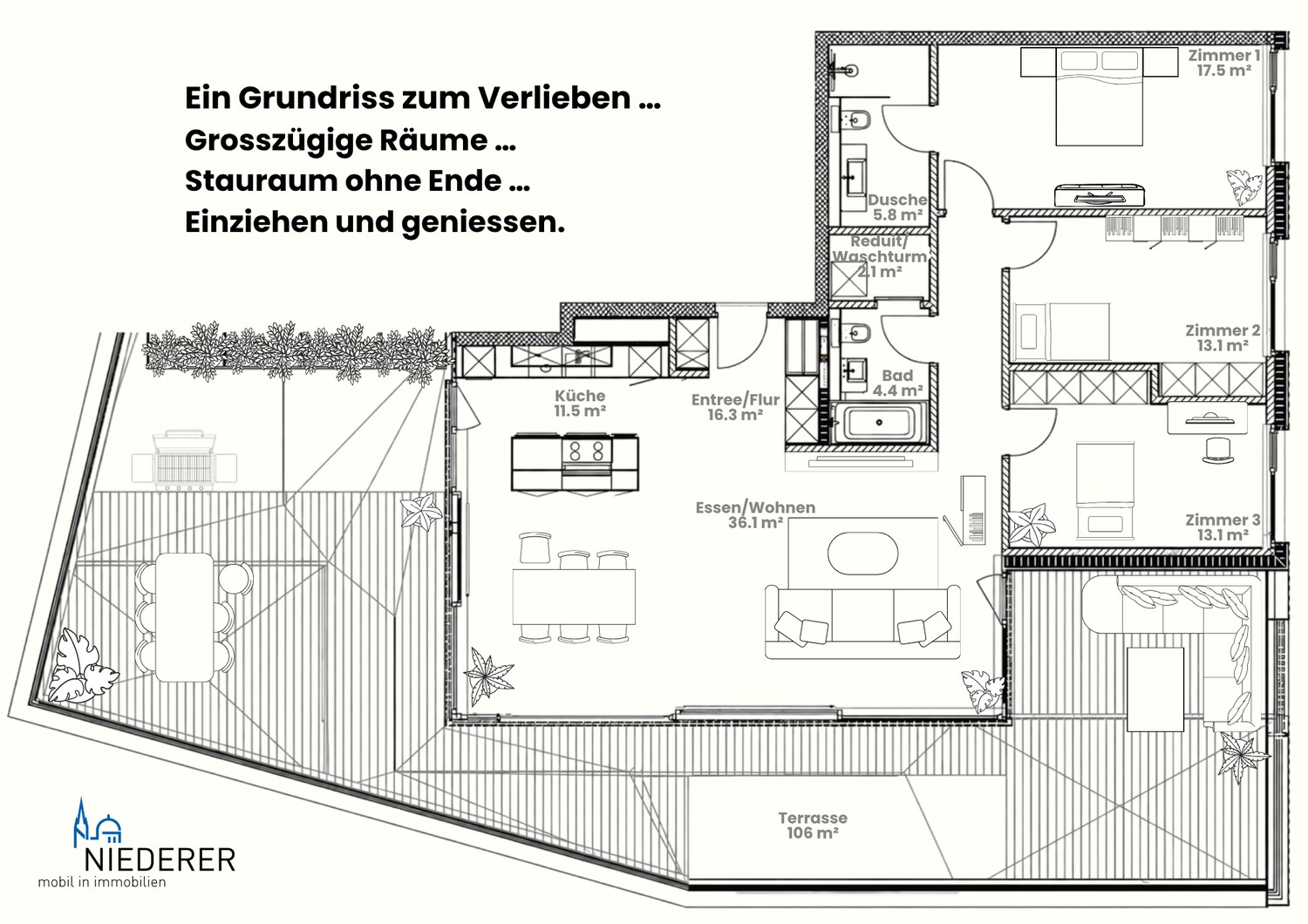 4 ½ rooms attic flat
