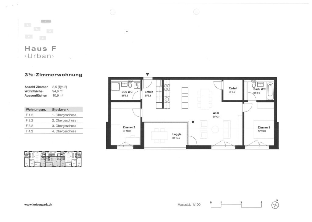 Appartamento di 3 ½ locali
