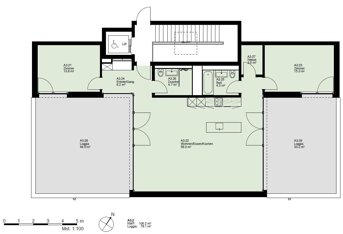3 ½ locali appartamento in mansarda
