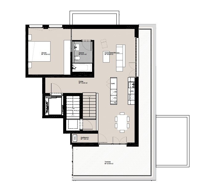 Appartamento attico di 2 ½ locali