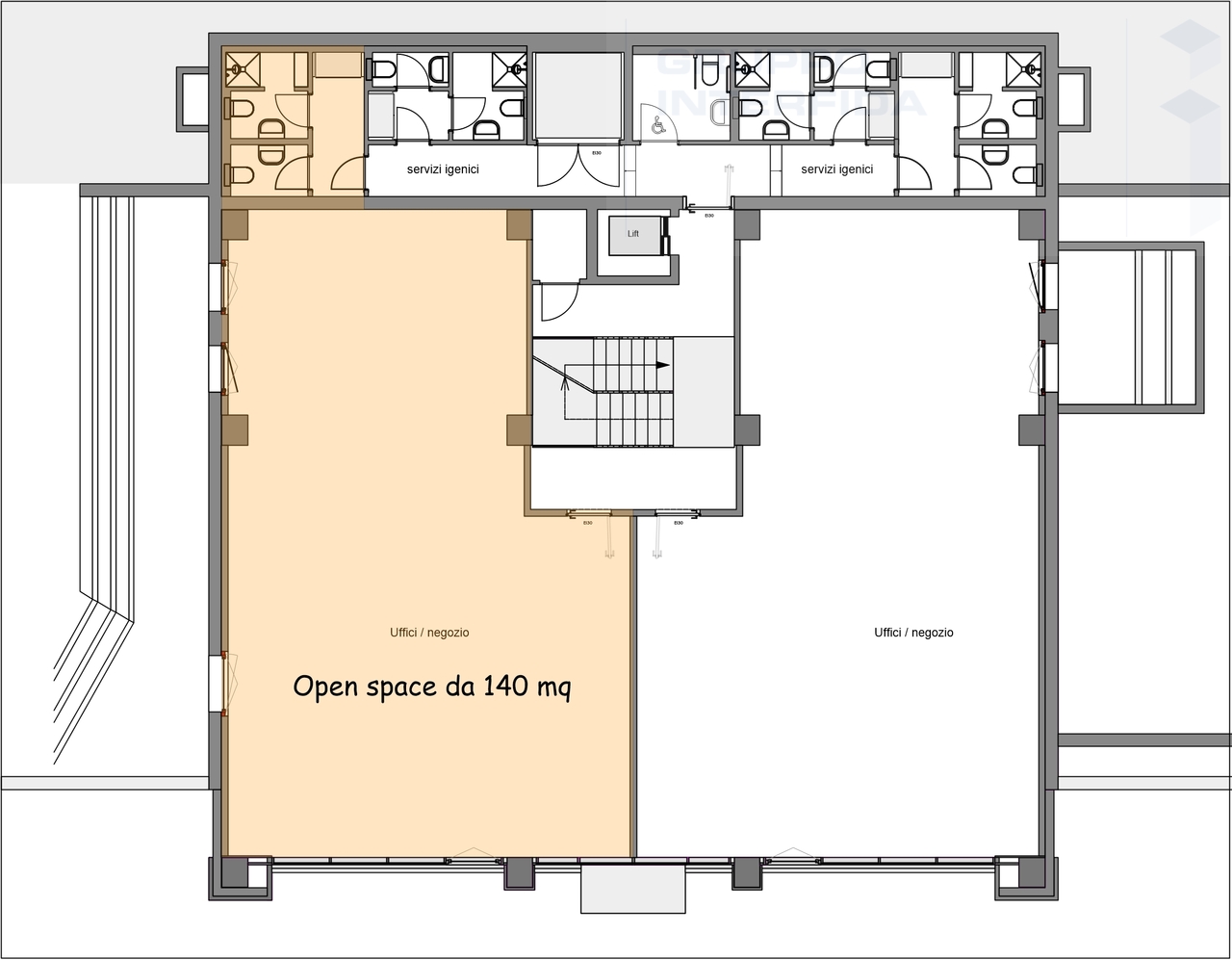 140m² office