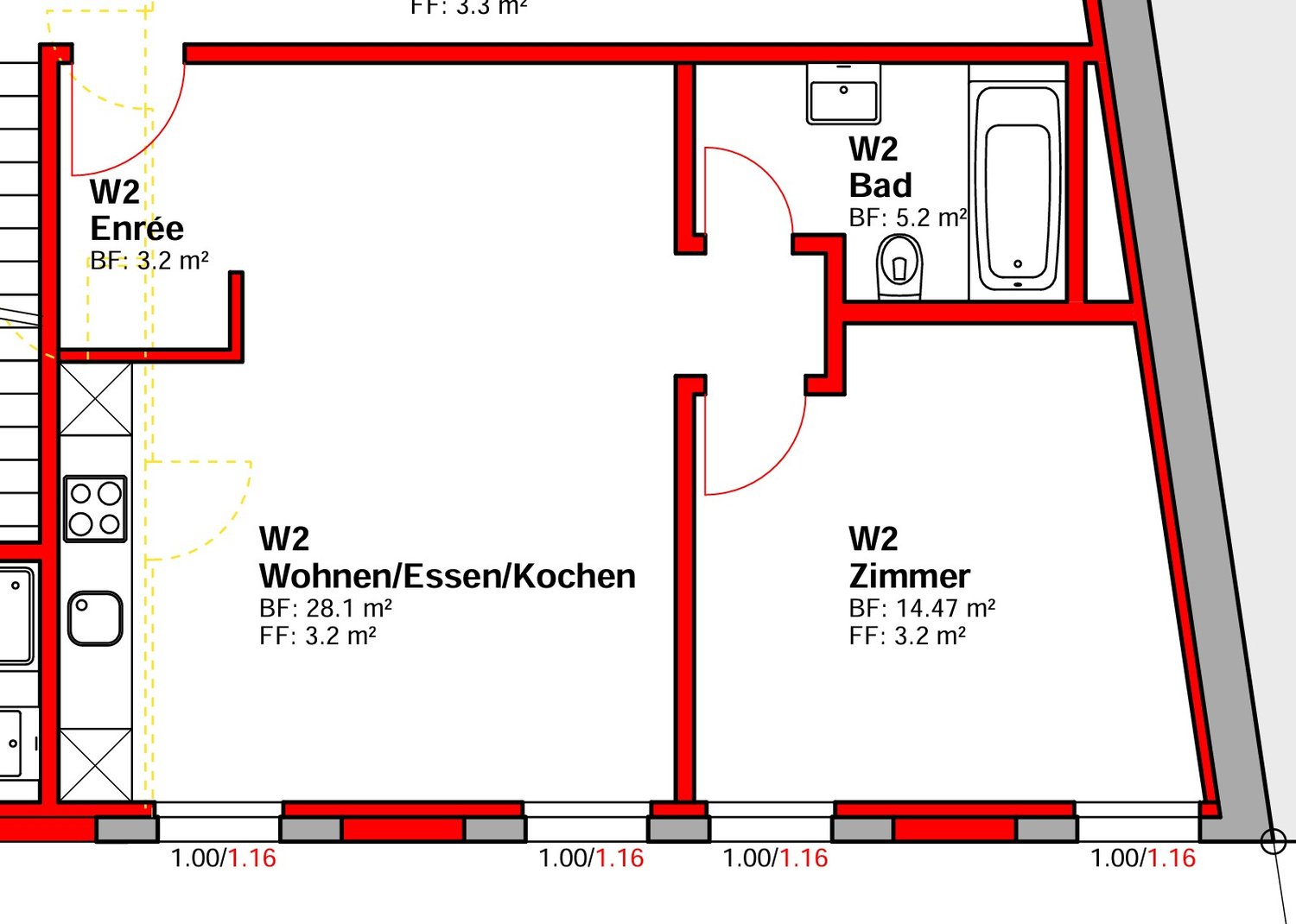 2 ½ rooms apartment