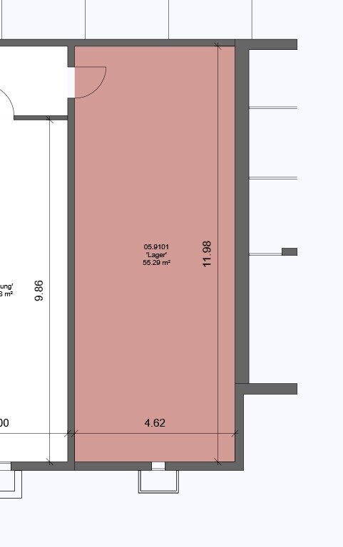 55m² storage room
