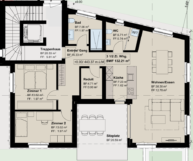 3 ½ rooms apartment