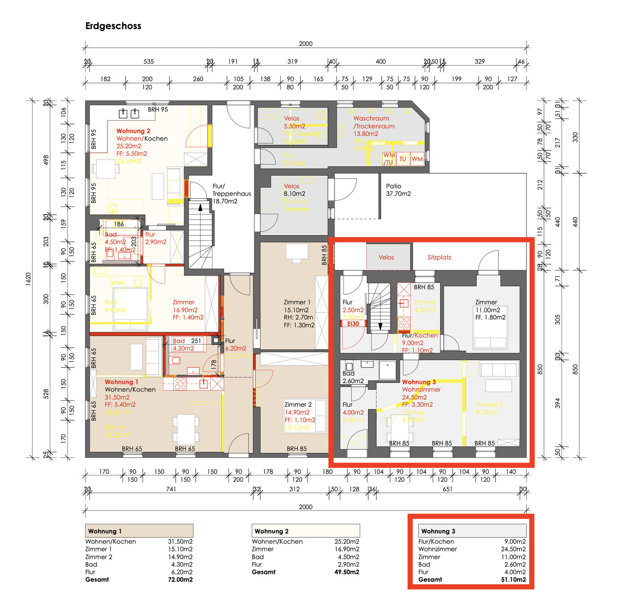 2 ½ rooms apartment