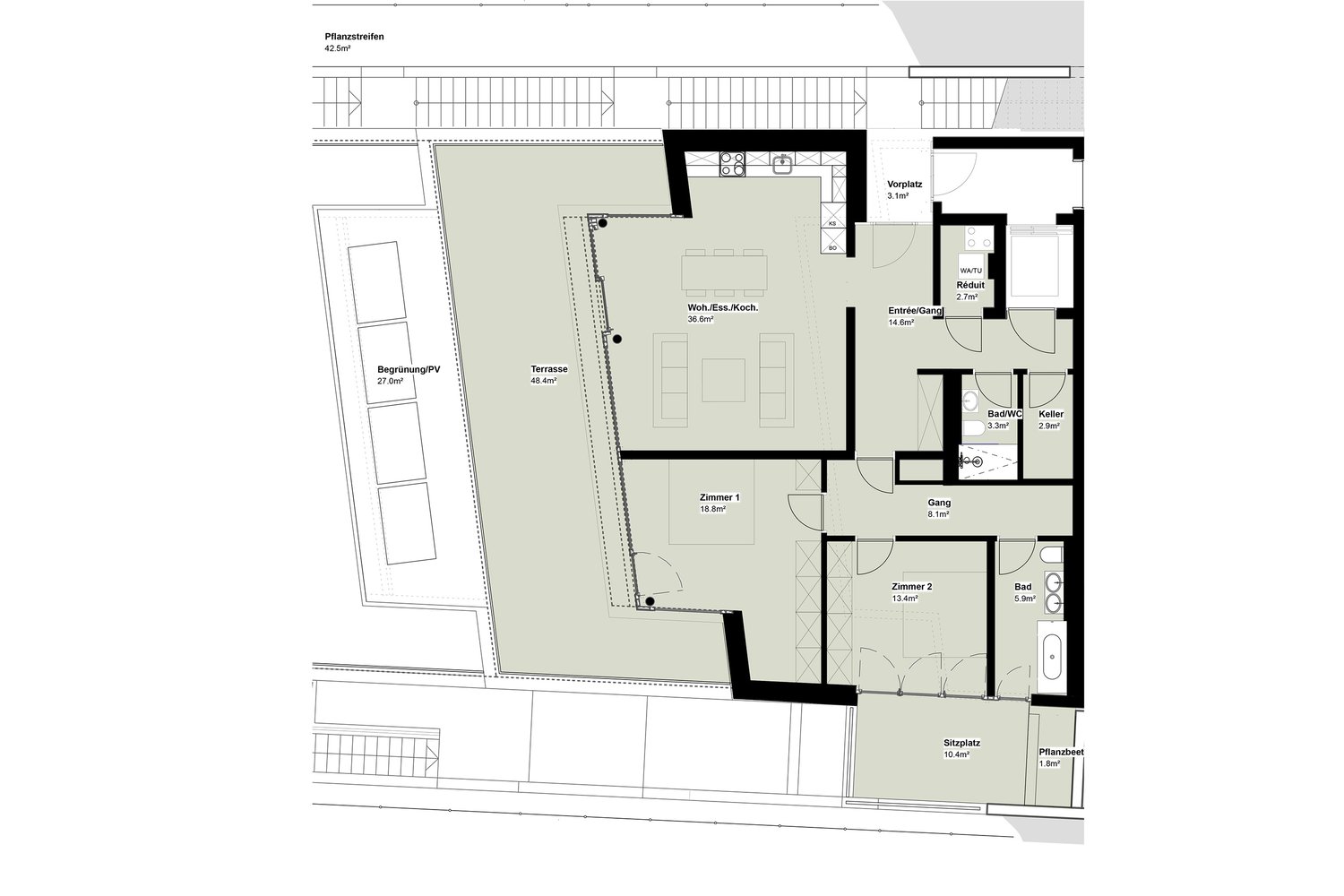 3 ½ pièces appartement