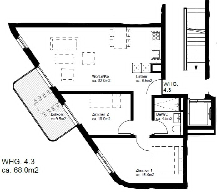 Appartement de 3 ½ pièces