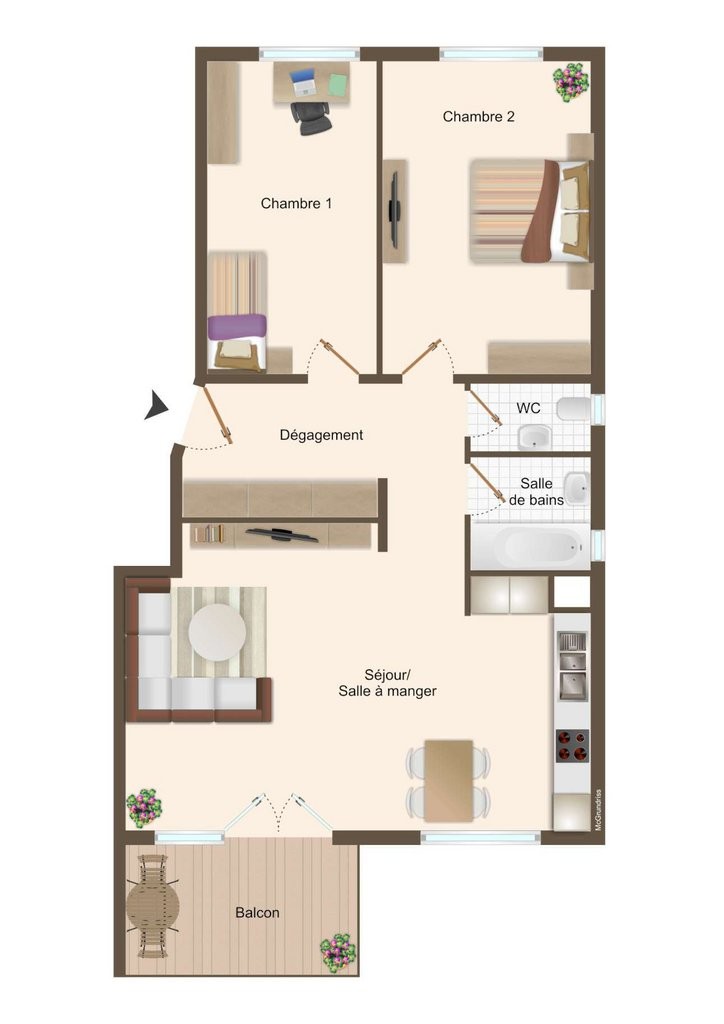 3 ½ rooms apartment