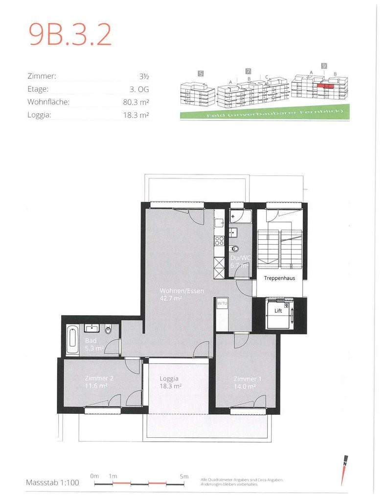 3 ½ rooms apartment