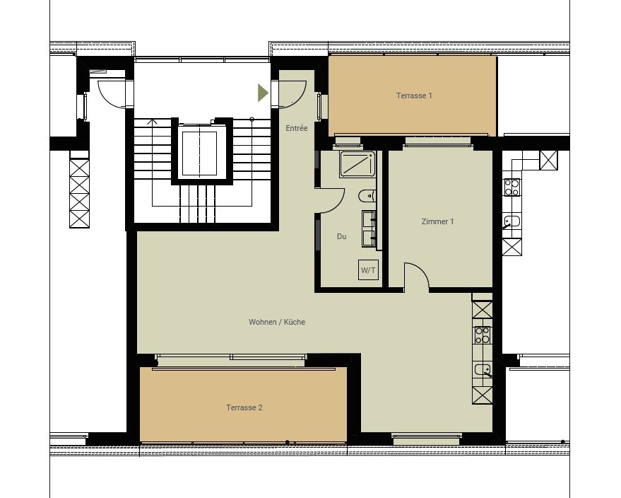 Appartamento attico di 2 ½ locali
