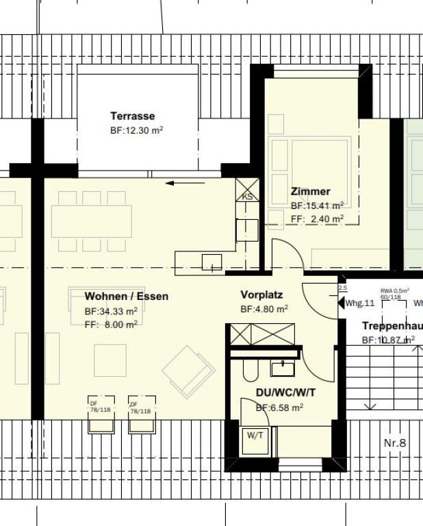 2 ½ rooms attic flat