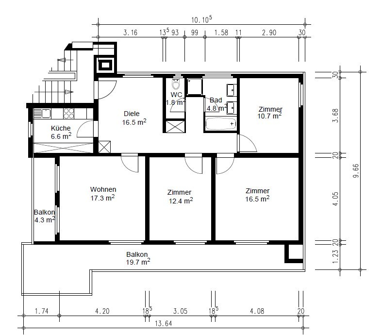 Appartamento attico di 4 ½ locali