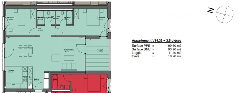 3 ½ rooms apartment