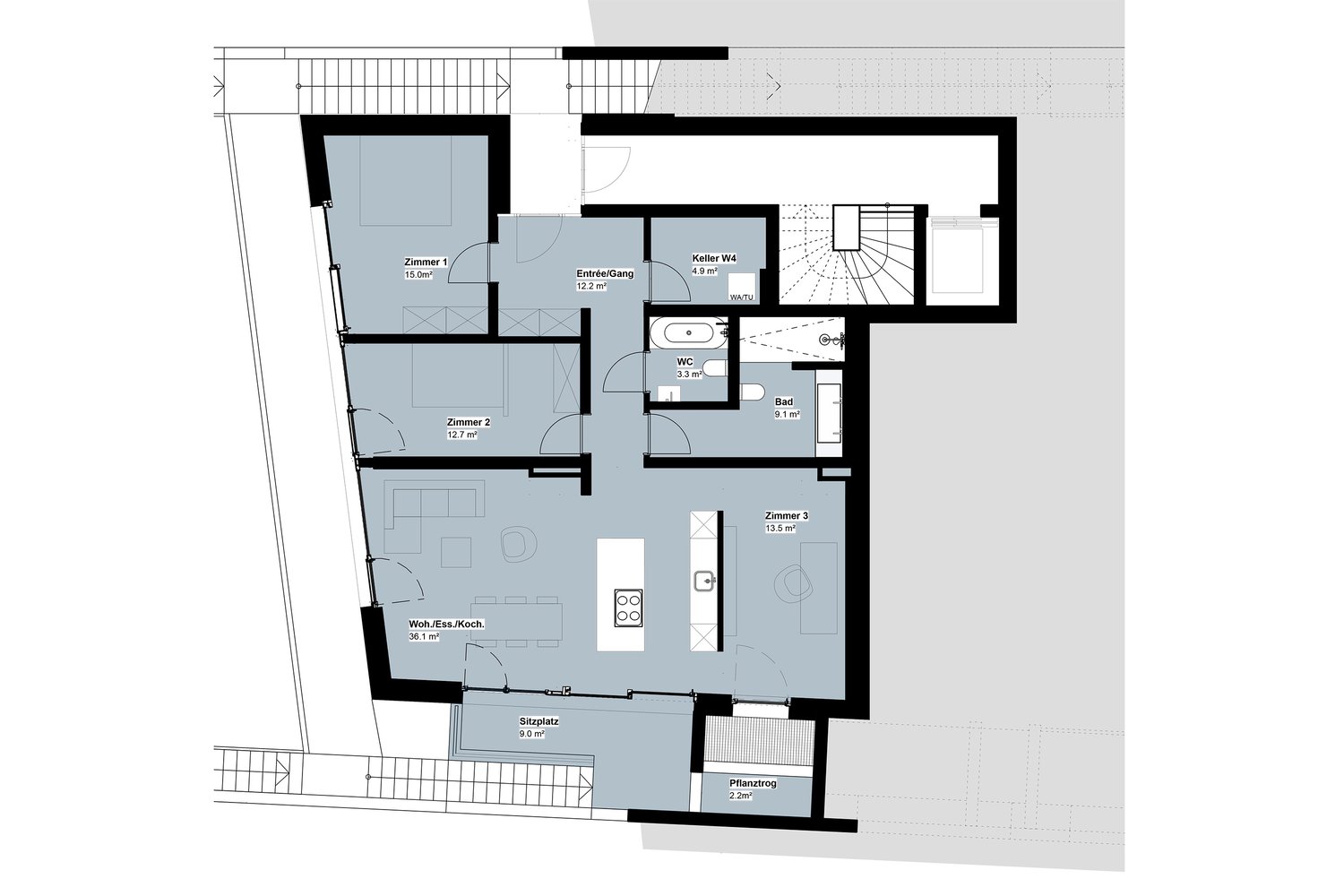 3 ½ pièces appartement