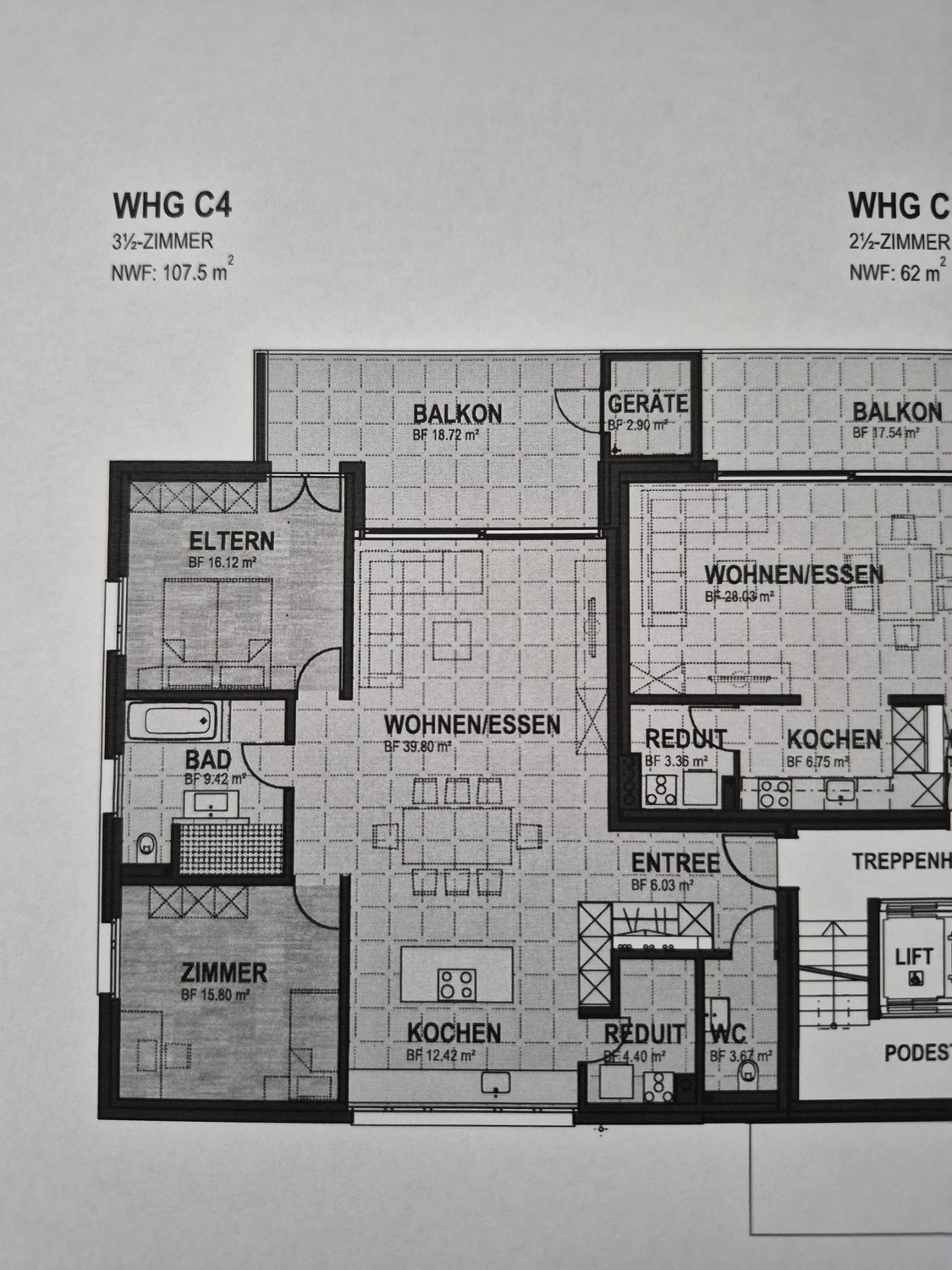 3 ½ rooms apartment