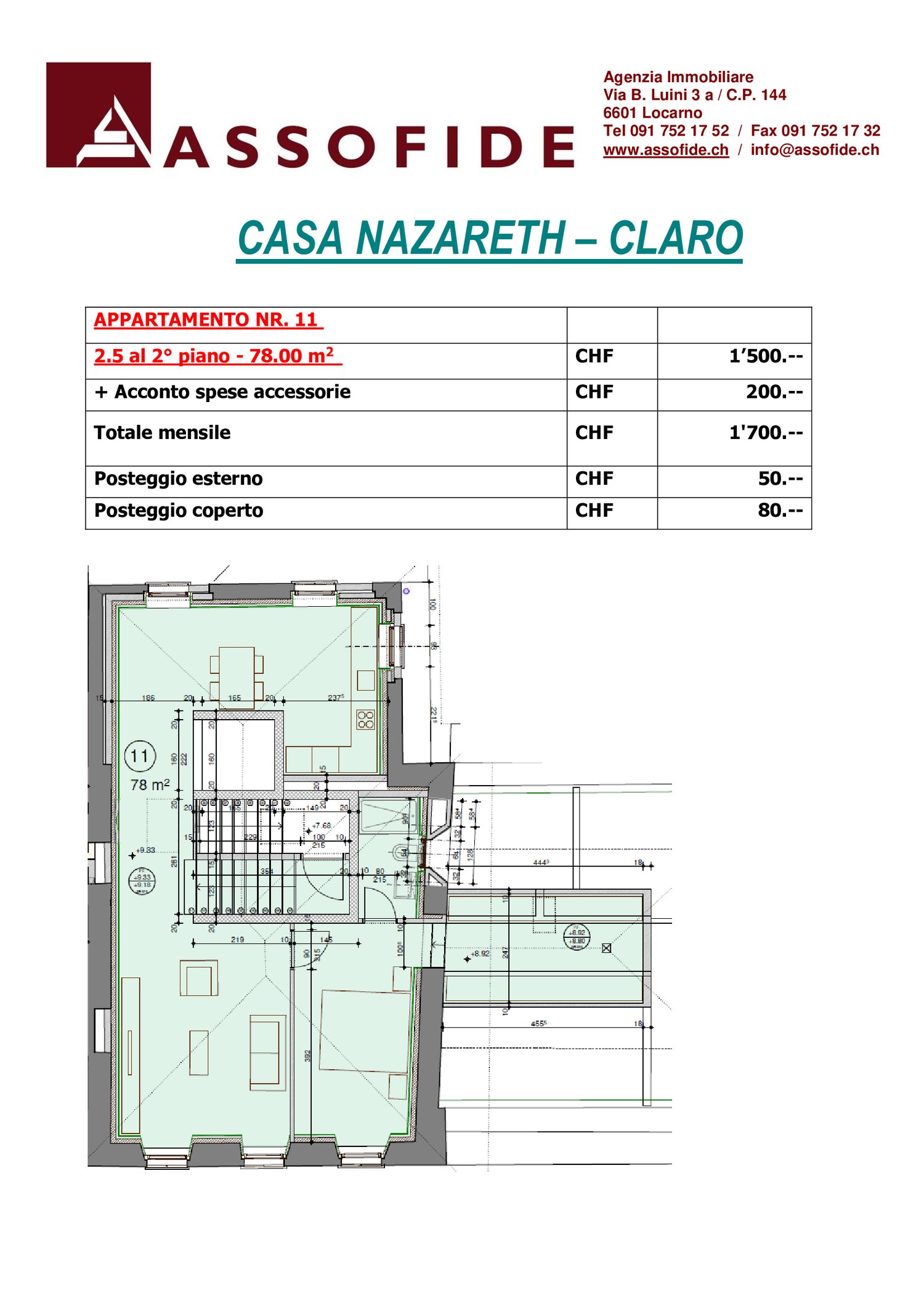 2 ½ pièces appartement
