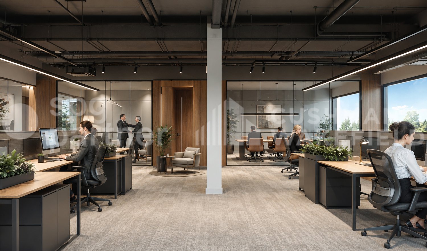600m² office