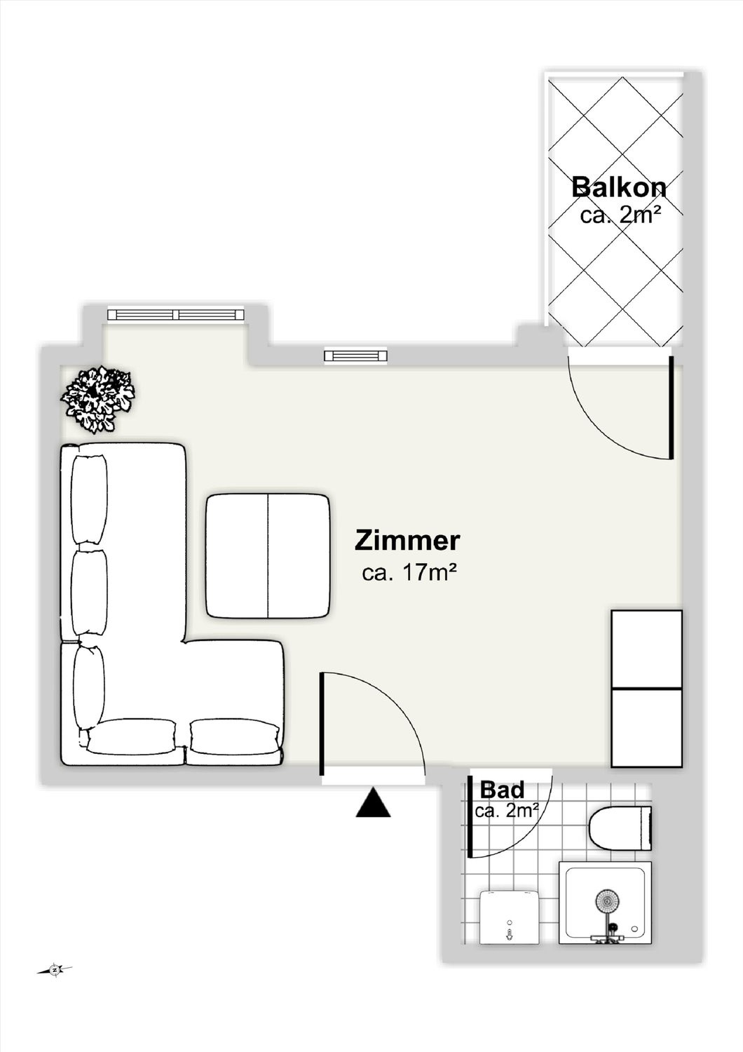Appartement d'une pièce