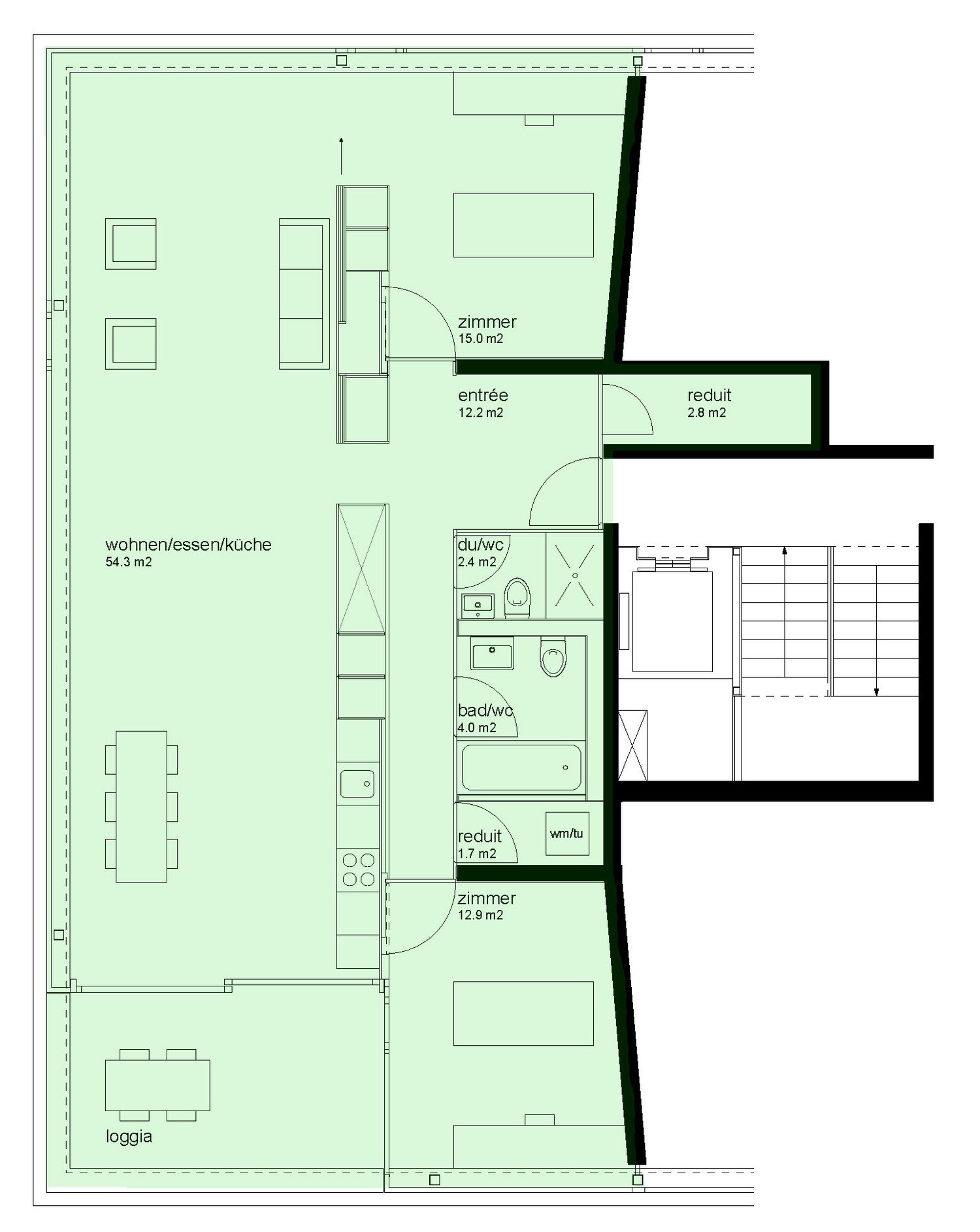 3 ½ pièces appartement