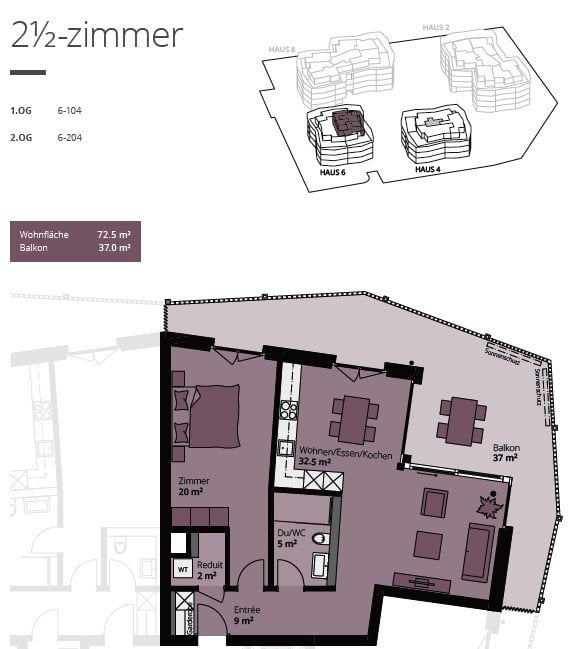 Appartement de 2 ½ pièces