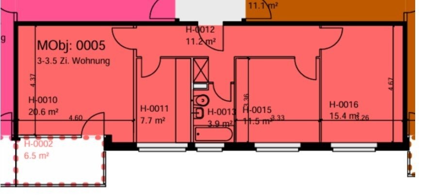 3 rooms apartment