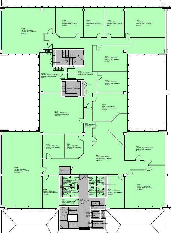 960m² office