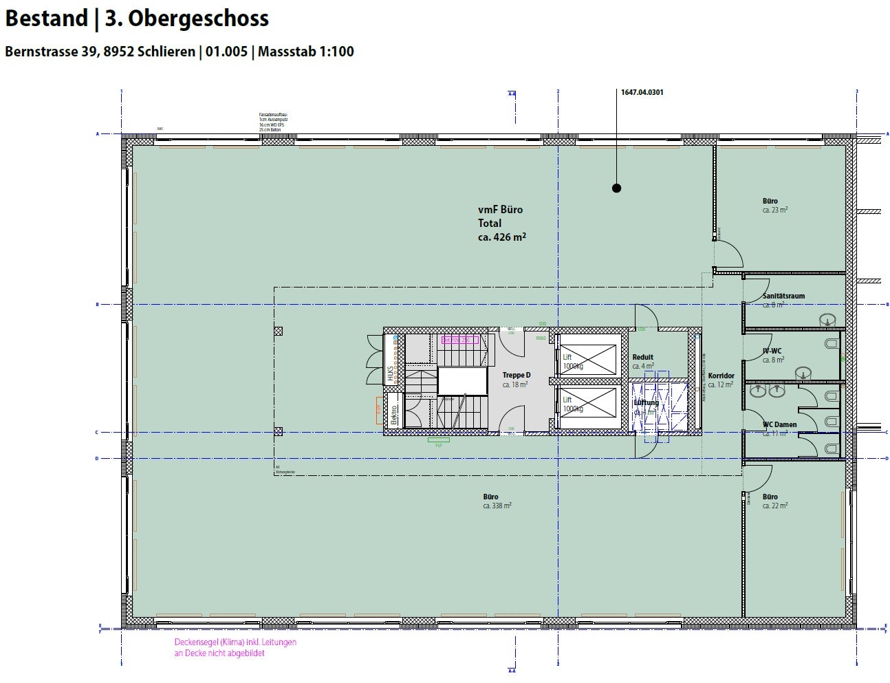 1278m² office