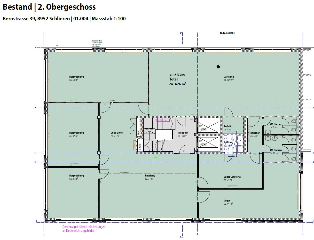 1278m² office