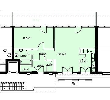 2 ½ rooms roof flat