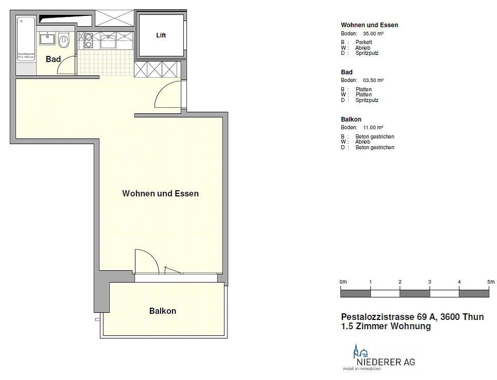 1 ½ rooms apartment
