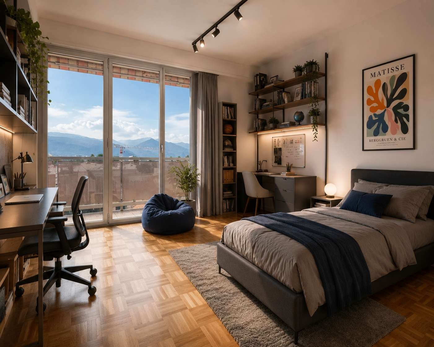 5 rooms attic flat